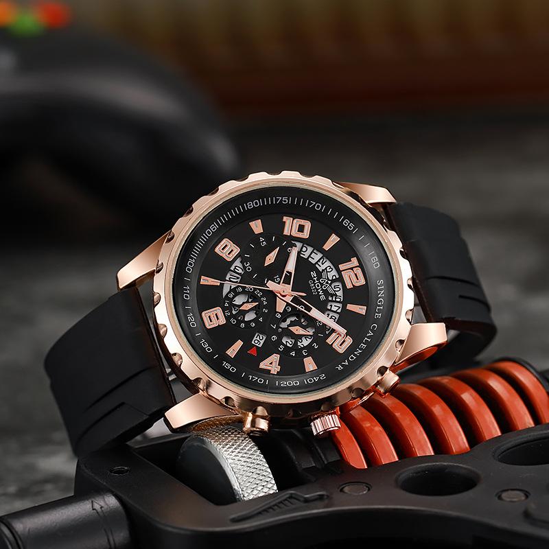Hollow Men'S Watch Quartz Watch Luminous With Calendar Fashion Watch Men'S Mechanical Watch