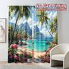 Set Of 2 Flat Printing Curtains Without Rod Tropical Bliss Chic Window Curtain Versatile Polyester Gifts Perfect Made