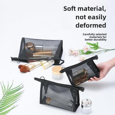 Small Portable Nylon Mesh Makeup Bag with Custom Logo