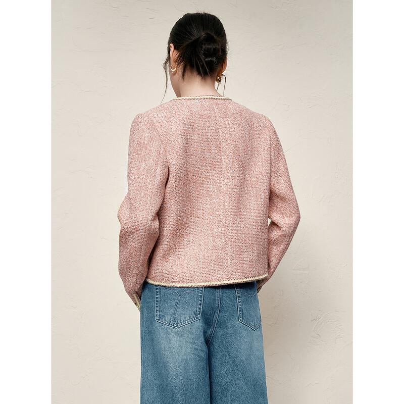 Peacebird Women's Shiny Tweed Short Jacket