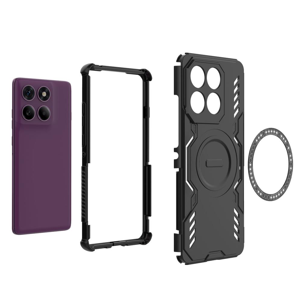For Motorola Edge 60 Pro 5G Magnetic Case Butterfly Armor Hollow Heat Dissipation PC+TPU Phone Cover