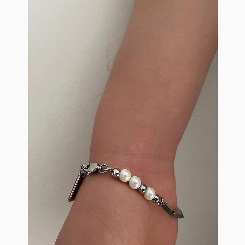 Minimalist Geometric Stainless Steel Bead Bracelet For Men Women Summer