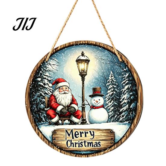 Christmas Gift For Friends Wooden Hanging Pendant, Festive Ornaments with Hemp Rope for Tree Fireplace Wall Window Decoration, Santa Claus/Gingerbread
