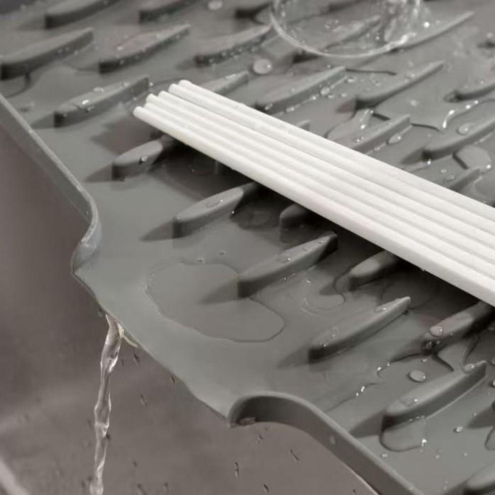 Non-slip Silicone Drainage Mat Foldable Sink Placemat Tableware Drainer Pad Kitchen Tableware