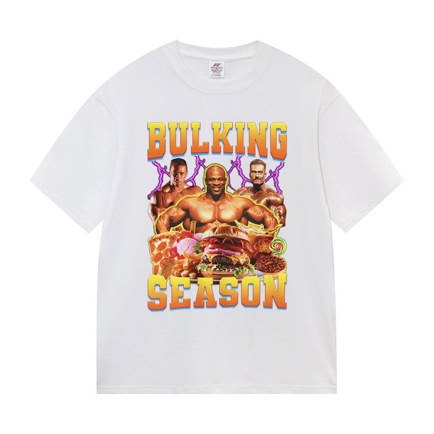 Bulking Season Kevin Levrone Funny Gym Meme T-Shirts Men fashion print Short Sleeve T-shirt Unisex summer Cotton Tees Streetwear