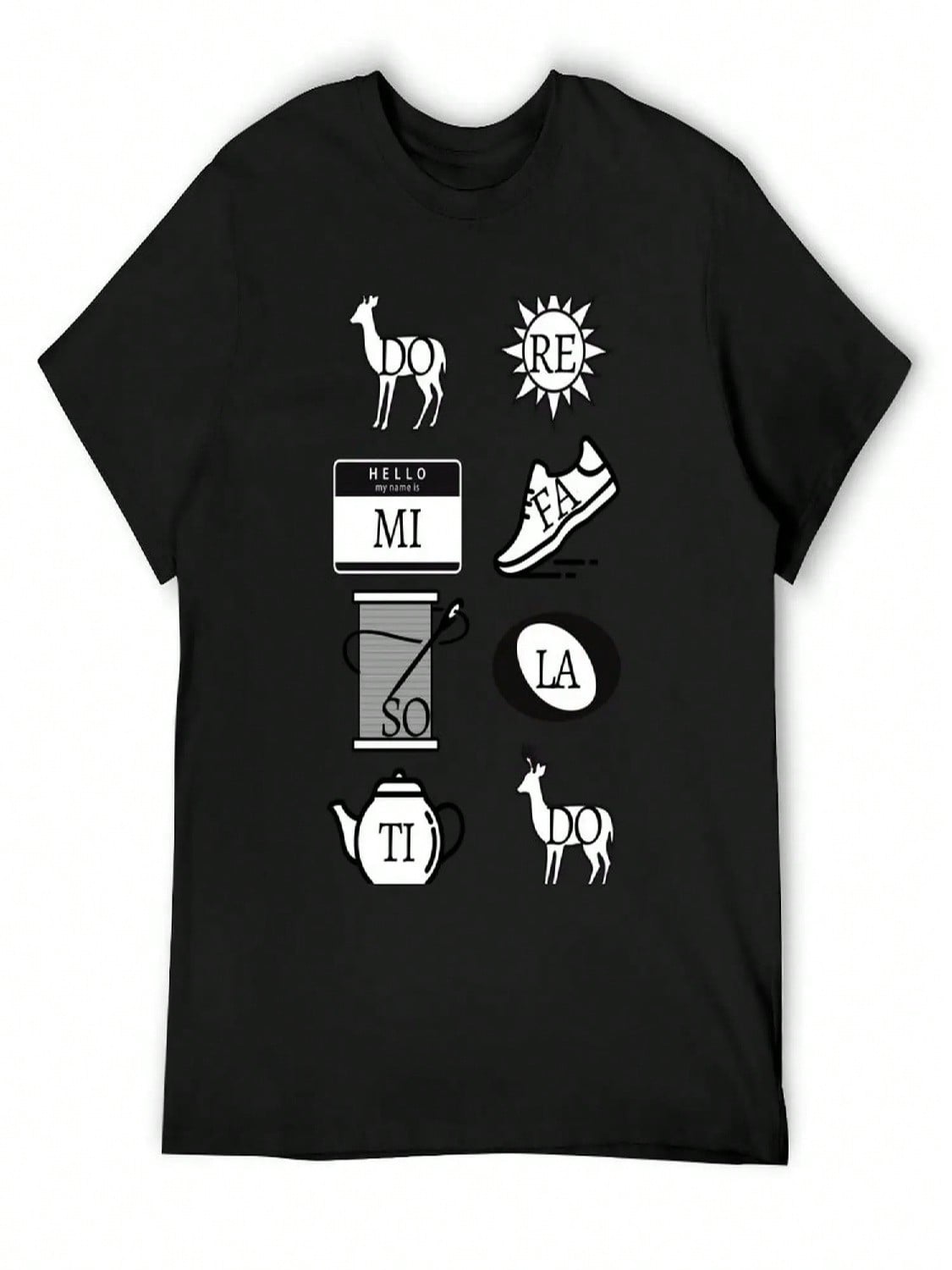 Do Re Mi - Sound Of Music Icons T-Shirt Boys Whites Valentines Clothes Oversized Graphic Tee unisex s T Shirts S разноцветный