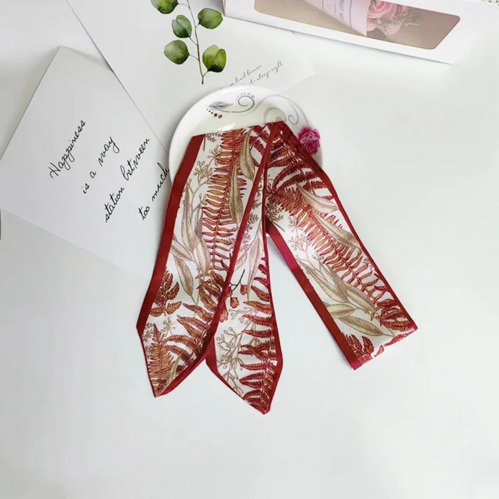 Fashion Printing Letter Hair Ribbons French Elegant Long Headband Bag Strap Accessories Girls Bow Knot Long Hair Scarf HairBand