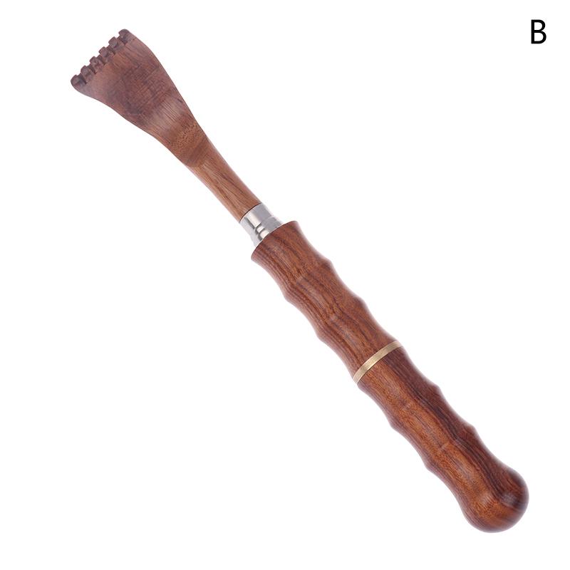 Sandalwood Stainless Steel Adjustable Back Scratcher Back Massage Tickle Stick Telescopic Anti Itch Claw Massager B