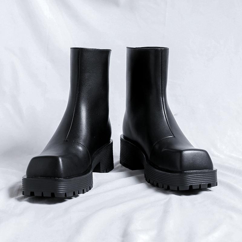 New Trend Leather Men Formal Dress Footwear Hot Sale Basic Man Chelsea Boots Leisure Walk Ankle Boots Thick Bottom Walking Shoes