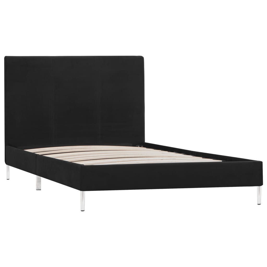 Bed Frame Black Fabric 90 x 200 cm