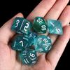 Games Table Game Carved Pattern Dice Set 7-Die Two-tone Dice Set Iridescent Glitter Polyhedral Dice