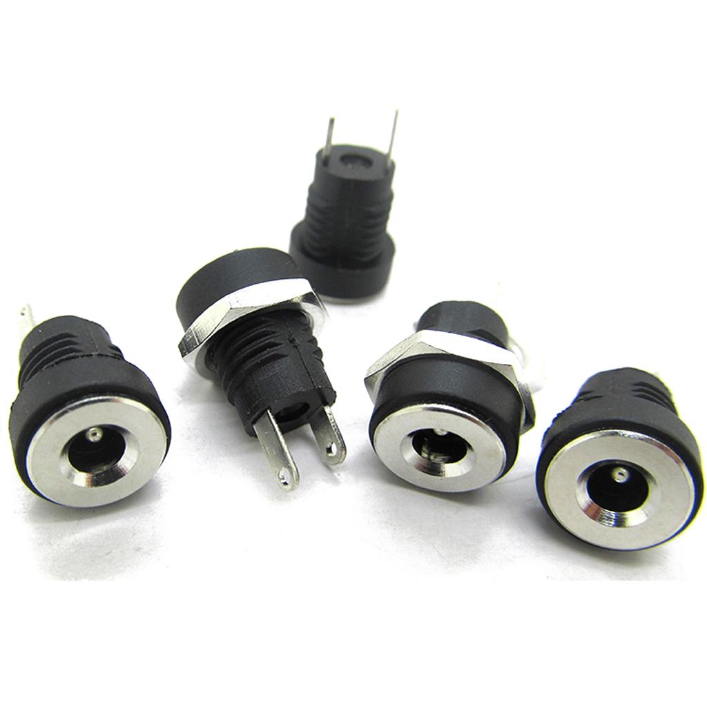 10 Pairs for DC Power Adapter 5.5x2.1mm Female Male Jack Electrical Socket Plug Adapter PCB Panel Mount Connector DIY P