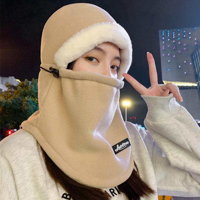 Men's Winter Windproof Cycling Hat with Warm Mask, Earmuffs, and Neck Cover - Thick Cotton Lei Feng Style