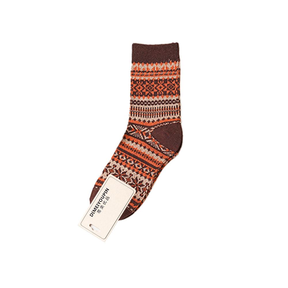 Retro Double-needle Double-path Men's Socks, Colorful Breathable and Fashionable, College Style Men's Socks, Ethnic Style