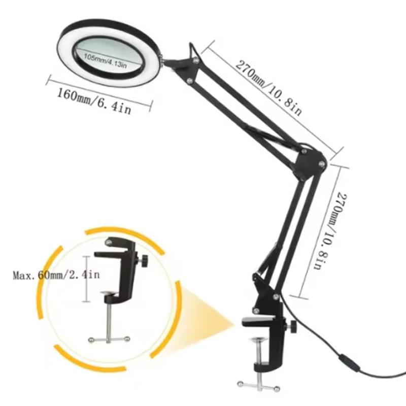 USB Magnifying Glass with 3-Color LED 72 LEDs 8X/10X Powerful Light for Soldering Iron Repair Desk Lamp Skin Care Beauty