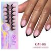 150Pcs Black French Tip Gel Nail Tips Short Coffin Shape Press on Nails Short for Women False Nails 15 Sizes