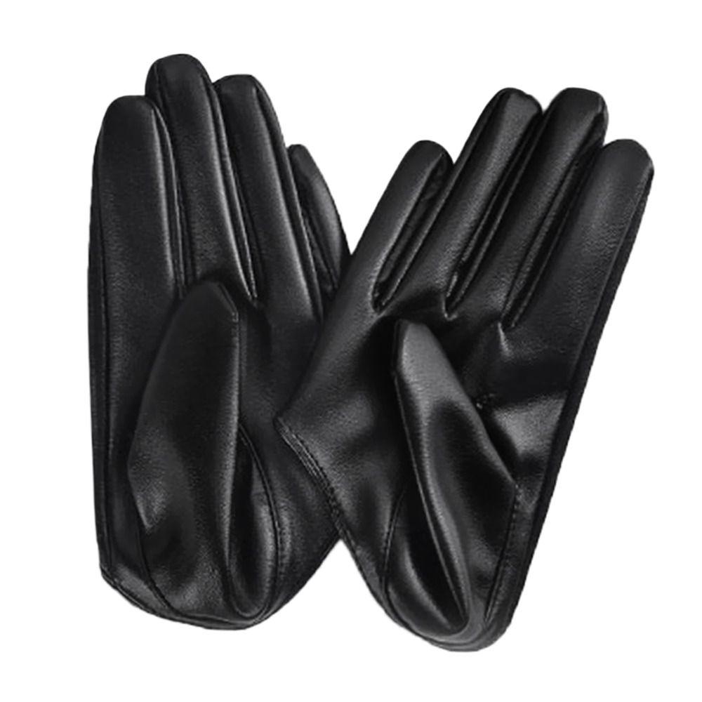 Performance Mittens PU Leather Gloves Ladys Driving Dress Five Finger Gloves Cosplay  Mittens