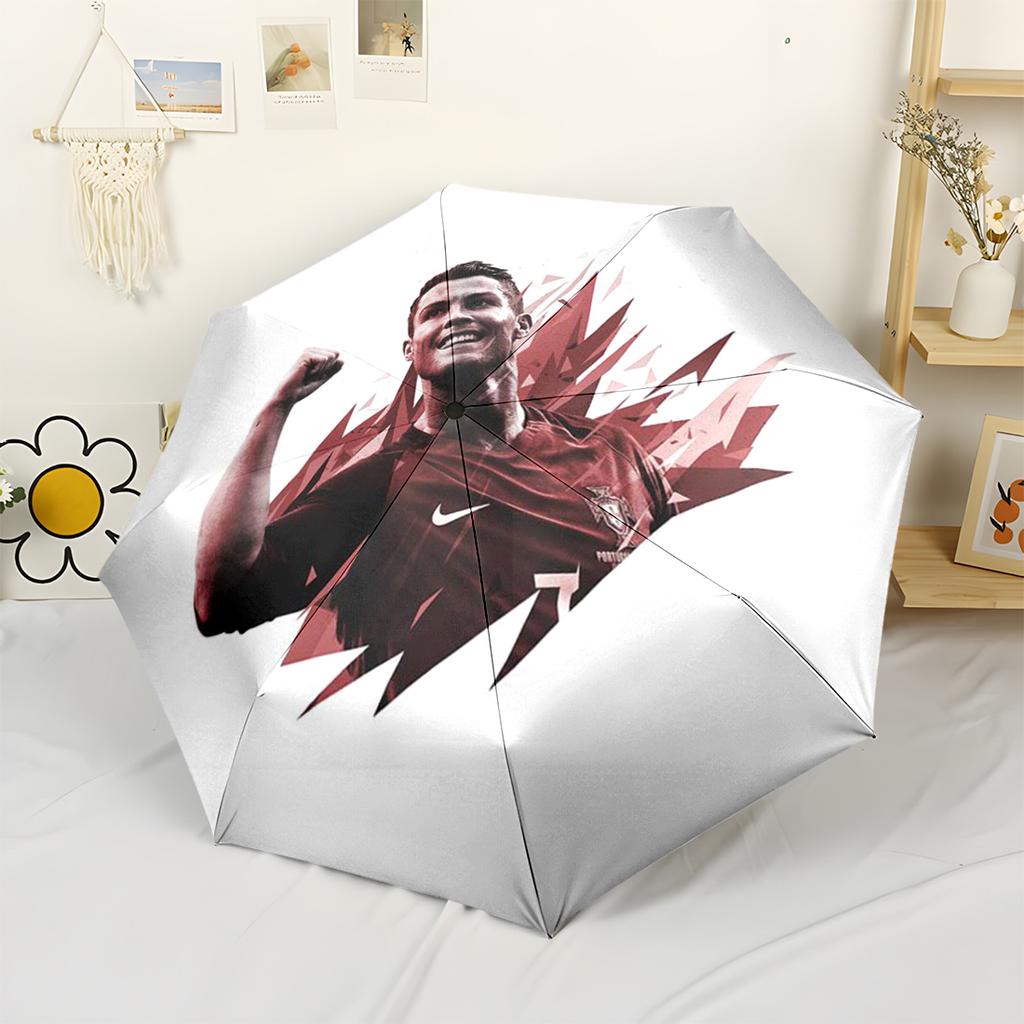 Ombrello Automatico Cristiano Ronaldo Design Retrattile con 8 Stecche Resistenza Design Pieghevole per Donna/Uomo Ombrello con Fantasia Vivace