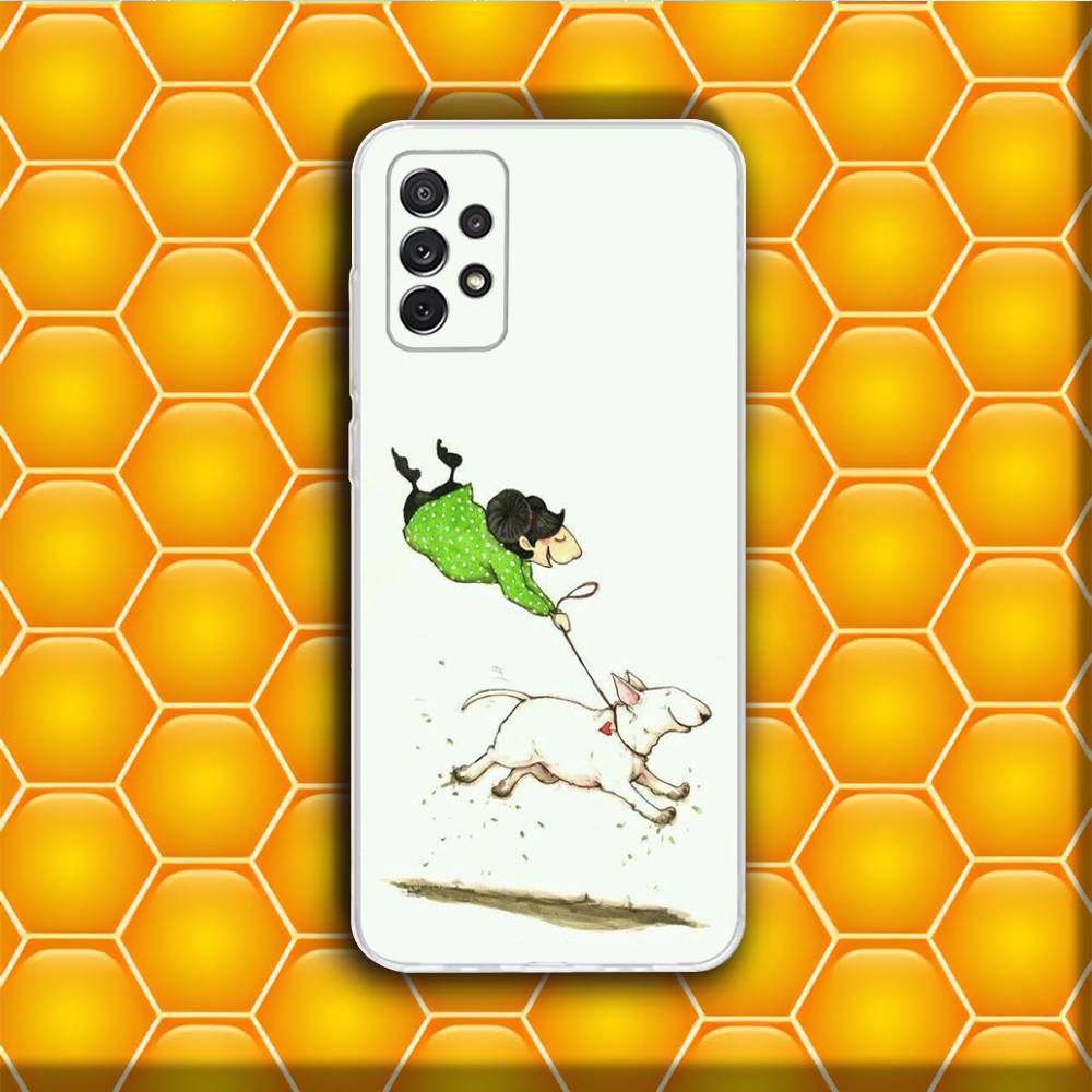 Cool Cute Bull Terrier Dog  Phone Case Silicone For Samsung S30,23,21,22,20 FE lite,S10,9,PIus Note20ultra Soft Transparent