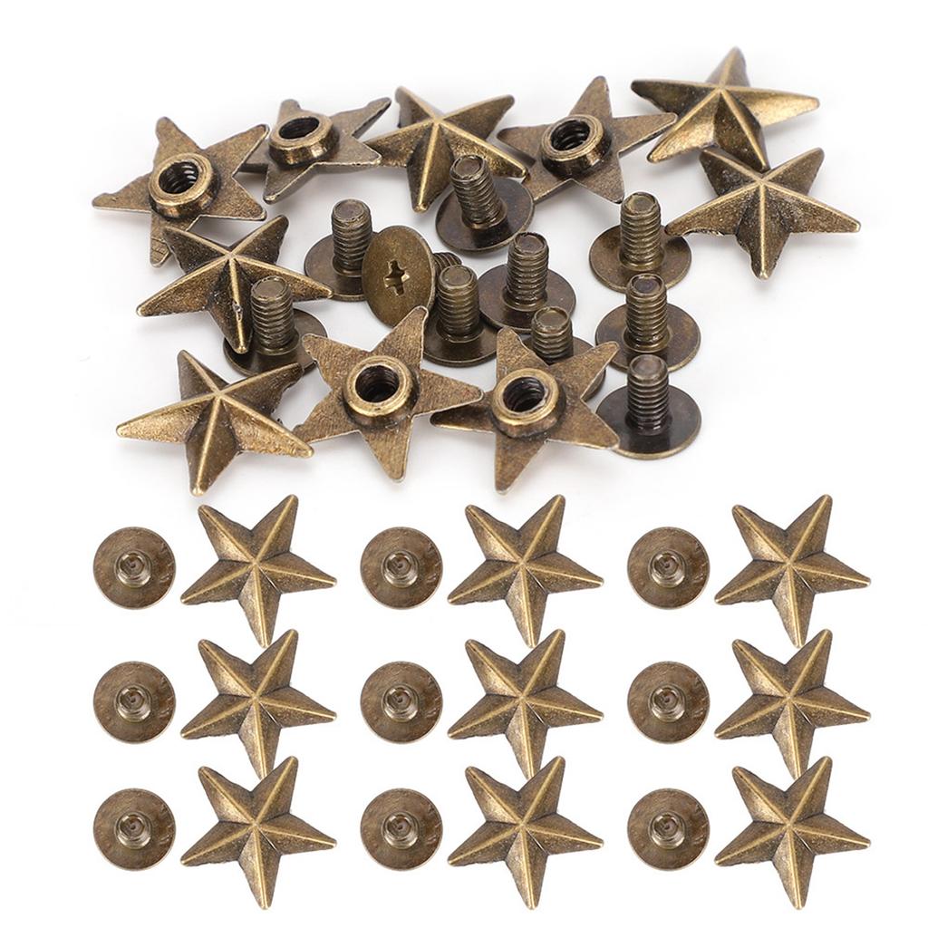 Star Shape Rivet Studs DIY Clothes Shoes Decoration Accessories with Screws 14mm