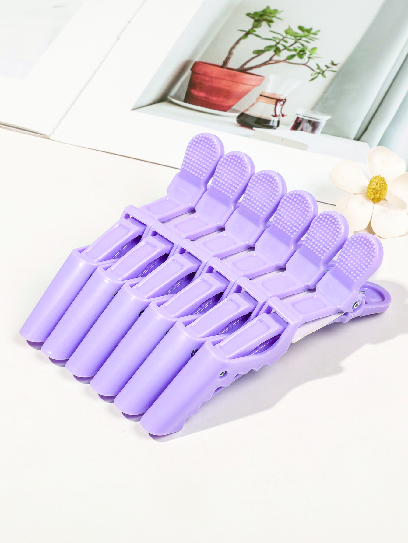 

Разноцветные заколки для волос для женщин с широкими зубцами и двухшарнирным дизайном, зажим-крокодил для профессиональной салонной укладки и разделения волос