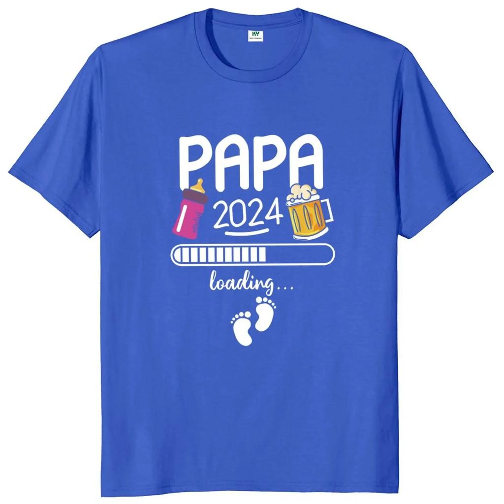 Papa 2024 2025 T Shirt Funny Future Dad Beer Lovers Gift Tee Tops 100% Cotton Unisex O-neck Oversized T-shirts EU Size