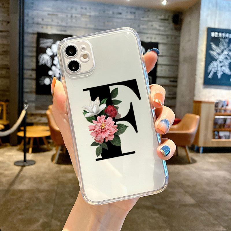 

Прозрачный чехол для Apple iPhone 14 11 13 12 Pro 7 8 Plus XR X XS Max 6 6S 13Pro силиконовый чехол для телефона с буквами DIY Flower iPhone SE 2022