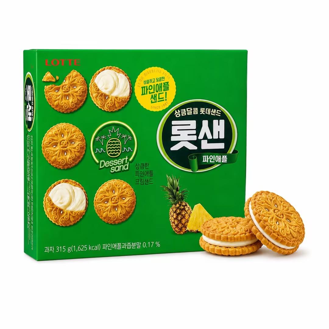 Печенье Lotte с ананасовой начинкой 315г Pineapple Filled 315g