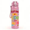 1PC Preschool Teacher Letter Print 750ml Color Plastic Water Bottle Leakproof Flip Straw Lid For Sports Office Home Use