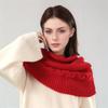 Versatile Hooded Knitted Scarf Winter Cap Neck Warmer Cowl Circle Collar Scarves Solid Color Dual Use Shawl Scarf Outwear Decor