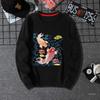 Crane Embroidery Chinese Style Men's Velvet Thickened Hoodie - Winter Round Neck Loose Fit