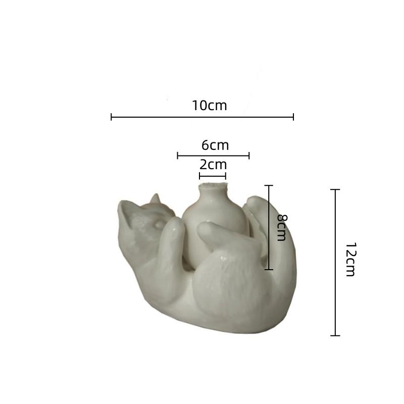 

Ceramic Vase Cartoon Cat Flower Vase Aromatherapy Base Cat Simulation Sculpture Decorative Figurines Home Decoration Accessories белый