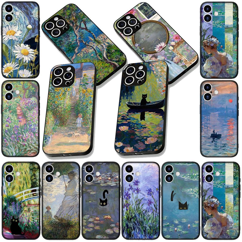 for Motorola Moto Edge 70 60 Fusion NEO Pro G Stylus G56 G96 G52 G04 G05 20 Phone Case Claude Monet Impressionism Waterlily Cat