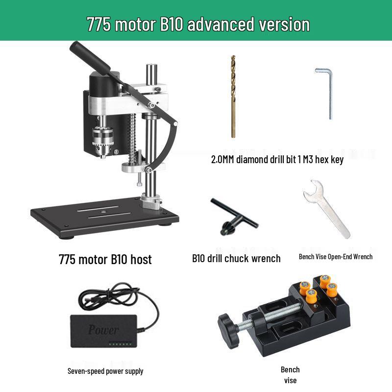 Mini-Bohrständer mit variabler Drehzahl: Kompakte Gleichstrom-Elektrobohrmaschine für präzise Bohrungen zu Hause.