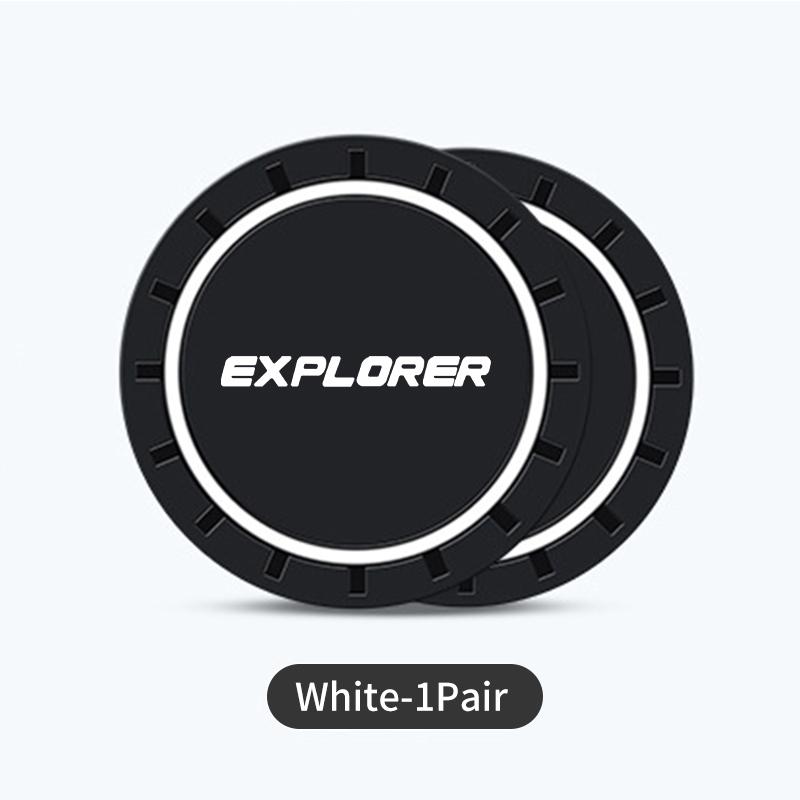 For Ford 2Pcs Car Logo Silicone Coaster Anti-Slip Water Cup Drink Mats Auto Accessories Escort KA Flex Everest KA Expedition