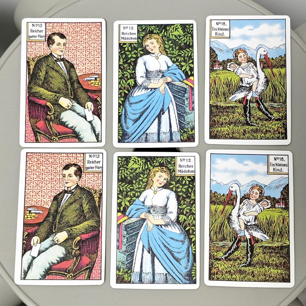 1890er Jahre Original Kipper Karten in beide Richtungen 36 + 6 Stück Karten 9 * 6cm Deutschland Sprache gedruckt auf 350GSM doppelt geprägtem Papier