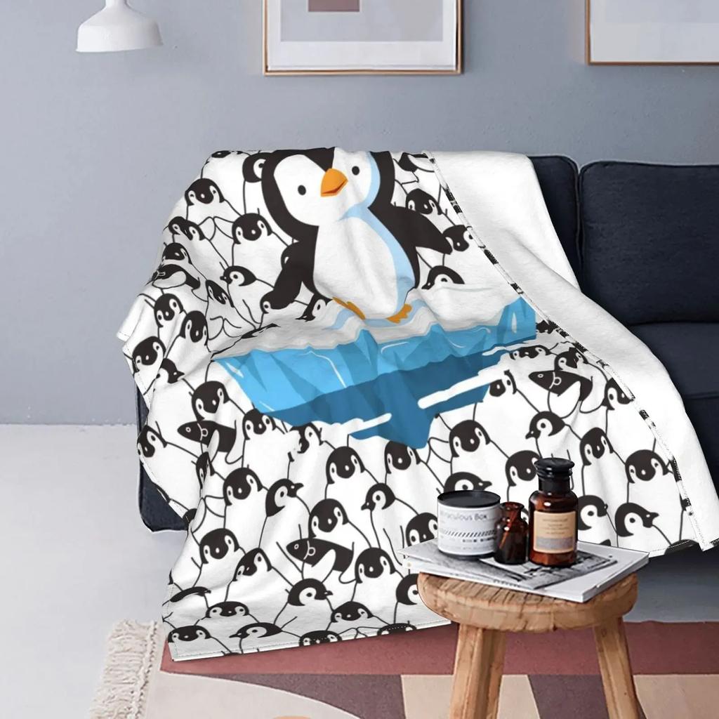 Penguin Flannel Throw Blankets Soft Lightweight Cozy Warm Gifts for Kids Boys Womens Girls Adults All Seasons Couch Bed Chair