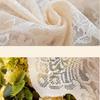 Beige Lace Curtains Vintage Short Sheer Floral Curtains for Bedroom French Country Rod Pocket Light Filtering Scalloped Edges Decor Natural Beige