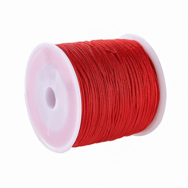 Rot Nein. 72 Baumwollgarn: 30m Handgeflochtenes Seil, 0,8mm für Armbänder, Halsketten, Perlenarbeiten, DIY-Zubehör