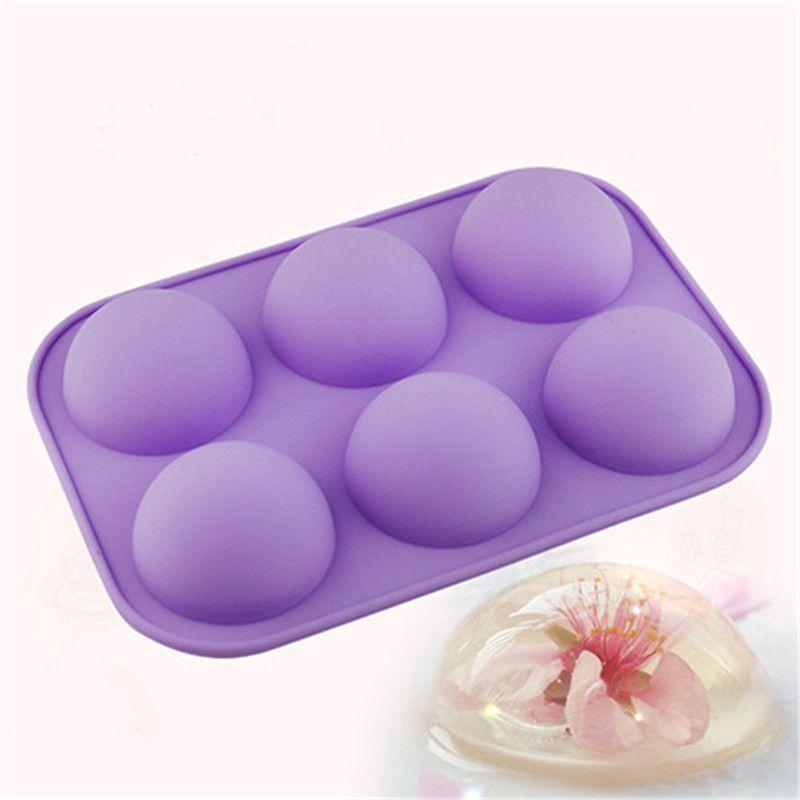 Half 6holes 3d Ball Semicircle Silicone Chocolate Mold Sphere Cake Mold Baking