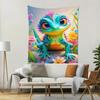 Colored Lizard Flowers Digital Printing Polyester Wall Tapestry Suitable for Use In Living Rooms Bedrooms Offices Bars Party