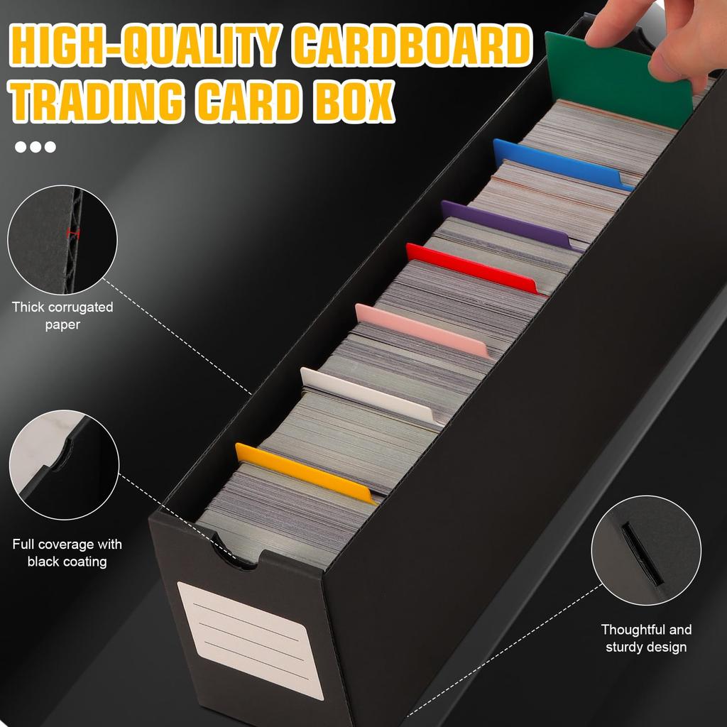 QLOUNI Trading Card Storage Box with Box 48 Card Card Organizer for Collector Card TCG MTG PTCG Baseball Cards with Labels Tape 12-600CT & Dividers,