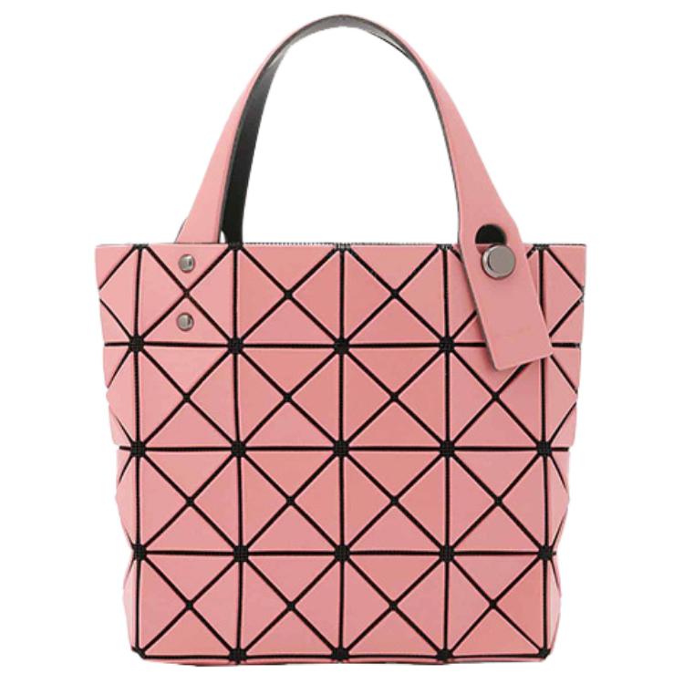

New ISSEY MIYAKE Lucent Boxy Polyester Tote Bag, Shopping Bag, Shoulder Bag, Handbag Women s Dark Pink BB21-AG861-42 15.7*4.1*15.7CM