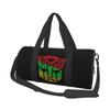 White Transformer Autobots Film Print Travel Duffel Bag Shoes Compartment for Men Women Foldable Lightweight Yoga Gym Sports Bag