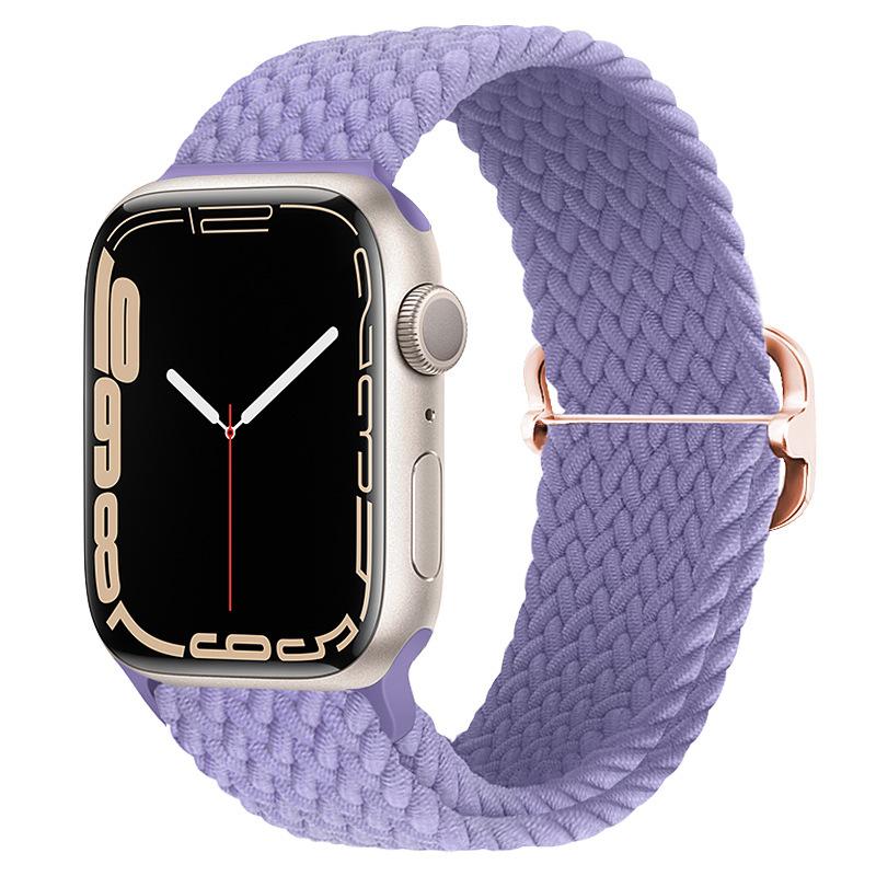 Elastic Woven Nylon Band F Smart Apple Watch Band 40 41 44 45MM Iwatch SE8 7 5 6 , Alloy Buckle Sport Soft Breathable Accessories Strap Blet Bracelet