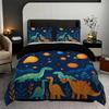 3pcs Cartoon Dinosaur Pattern Printed Bedding Set 1*quilt Cover+2*pillowcase Suitable for King Bed Single Bed for All Seasons