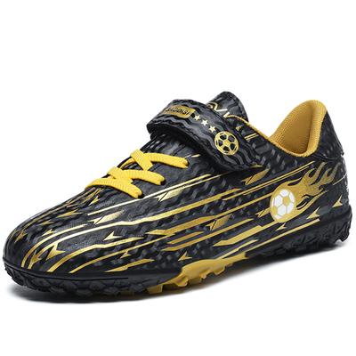 Boys Football Shoes Leather  Short Spike Rubber Soft Sole Children's Professional Artificial Turf Training Football Boots