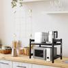 Adjustable Microwave Oven Rack with Hanging Hooks Sturdy Kitchen Counter Storage Portable Carbon Steel Storage Rack