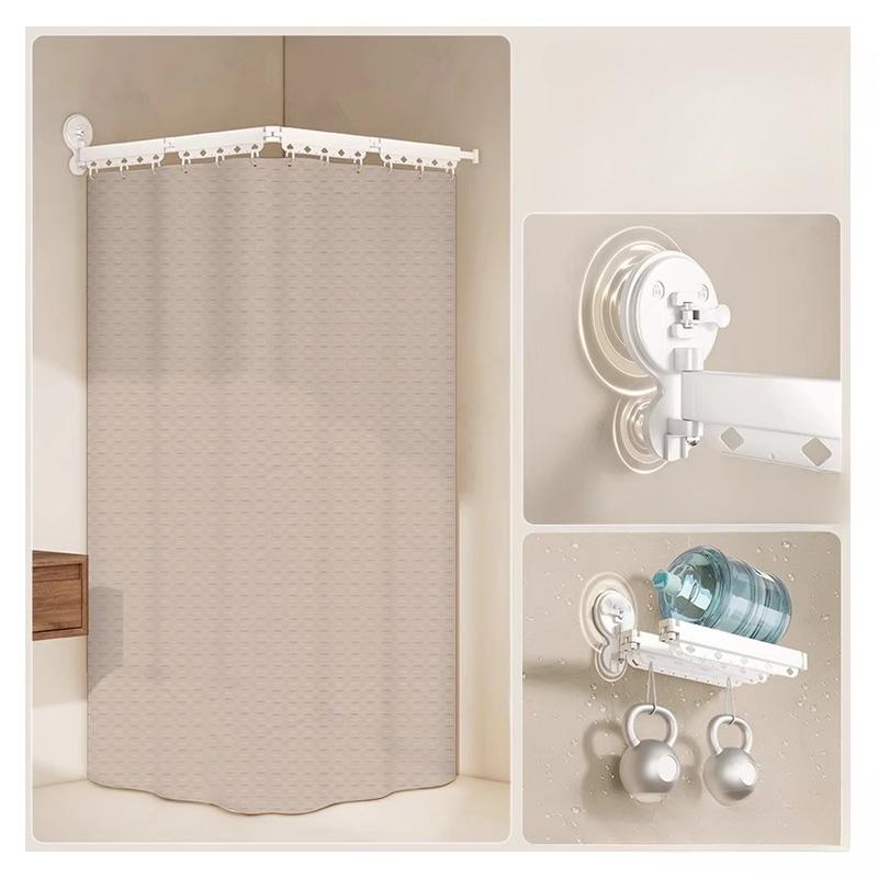 Foldable Shower Curtain Waterproof Bath Room Partition Shower Wet And Dry Separation  Suction cup Bathroom Decor 80x180cm