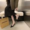 French Bag Head, High-heeled Sandals, Shallow Mouth, Spring 2025 New Models, Back Empty Thin Heel Temperament, Celebrity Pointed Single Shoes, Wome